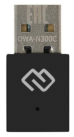 Сетевой адаптер Wi-Fi Digma DWA-N300C N300 USB 2.0 (ант.внутр.) 1ант. (упак.:1шт)