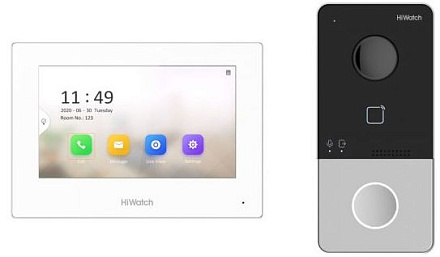 Комплект домофона HiWatch DS-D100IKWF(B) белый