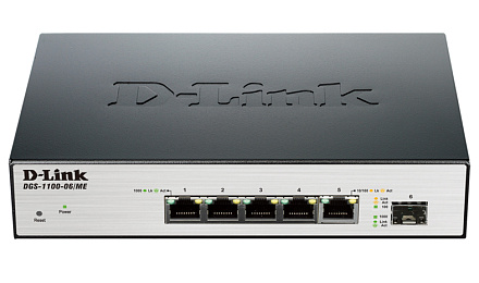 Коммутатор D-Link DGS-1100-06/ME/A1B 5x1Гбит/с 1SFP управляемый
