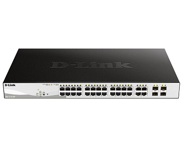 Коммутатор D-Link DGS-1210-28P/F 24x1Гбит/с 24PoE 193W управляемый