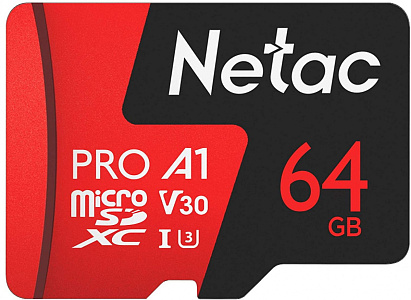 Флеш карта microSDXC 64GB Netac NT02P500PRO-064G-R P500 Extreme Pro + adapter