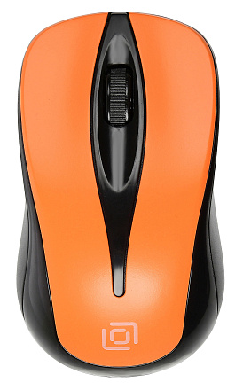 Мышь Оклик 675MW черный/оранжевый оптическая (1200dpi) беспроводная USB для ноутбука (3but)