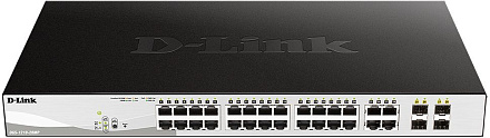 Коммутатор D-Link DGS-1210-28MP DGS-1210-28MP/F 24x1Гбит/с 24PoE+ 370W настраиваемый