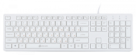 Клавиатура Оклик 500M белый USB slim Multimedia