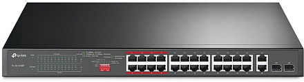 Коммутатор TP-Link TL-SL1226P 24x100Мбит/с 2x1Гбит/с 24PoE+ 250W неуправляемый