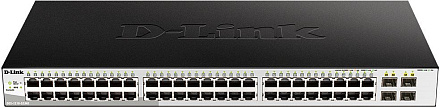 Коммутатор D-Link DGS-1210-52MP/ME/B 48x1Гбит/с 4SFP 48PoE 370W управляемый