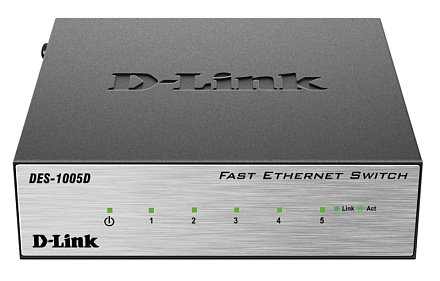 Коммутатор D-Link DES-1005D/O2B 5x100Мбит/с неуправляемый