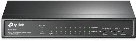 Коммутатор TP-Link TL-SF1009P 9x100Мбит/с 8PoE+ 65W неуправляемый