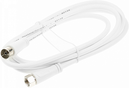 Кабель антенный Hama H-205061 Coax (f)/Coax Socket 1.5м. белый (уп.:1шт) (00205061)