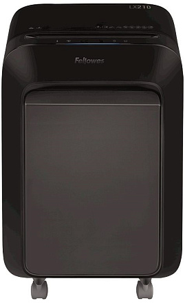Шредер Fellowes PowerShred LX210 черный (секр.P-4) перекрестный 16лист. 23лтр. скрепки скобы пл.карты