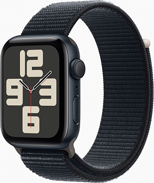 Смарт-часы Apple Watch SE 2023 A2723 44мм OLED корп.темная ночь Sport Loop рем.темная ночь разм.брасл.:145-220мм (MRE93LL/A)