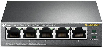 Коммутатор TP-Link TL-SG1005P 5x1Гбит/с 4PoE+ 65W неуправляемый