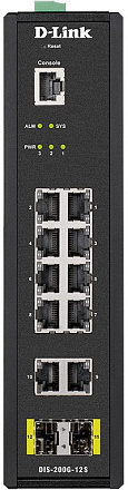Коммутатор D-Link DIS-200G-12S/A1A 10x1Гбит/с 2SFP управляемый