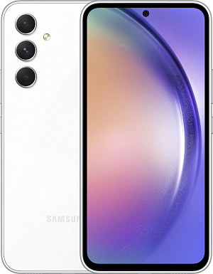 Смартфон Samsung SM-A546E Galaxy A54 5G 256Gb 8Gb белый моноблок 3G 4G 2Sim 6.4" 1080x2340 Android 13 50Mpix 802.11 a/b/g/n/ac/ax NFC GPS GSM900/1800 GSM1900 Protect microSD max1024Gb