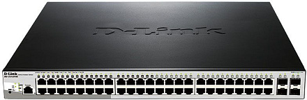 Коммутатор D-Link DGS-1210-52P/ME DGS-1210-52P/ME/B1A 48x1Гбит/с 4SFP 24PoE 193W управляемый