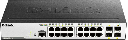 Коммутатор D-Link DGS-3000-20L/B1A 16x1Гбит/с 4SFP управляемый