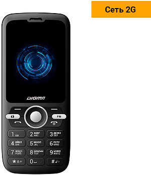 Мобильный телефон Digma B240 Linx 32Mb черный моноблок 2Sim 2.44" 240x320 0.08Mpix GSM900/1800 FM microSD