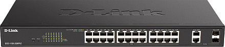 Коммутатор D-Link DGS-1100-26MPV2/A3A 24x1Гбит/с 24PoE 370W управляемый