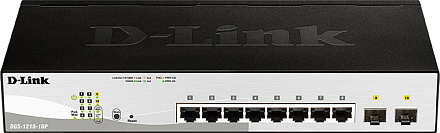 Коммутатор D-Link DGS-1210-10P/F3A 8x1Гбит/с 2SFP 8PoE 65W настраиваемый
