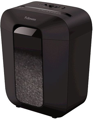 Шредер Fellowes PowerShred LX50 черный (секр.P-4) перекрестный 9лист. 17лтр. скрепки скобы пл.карты